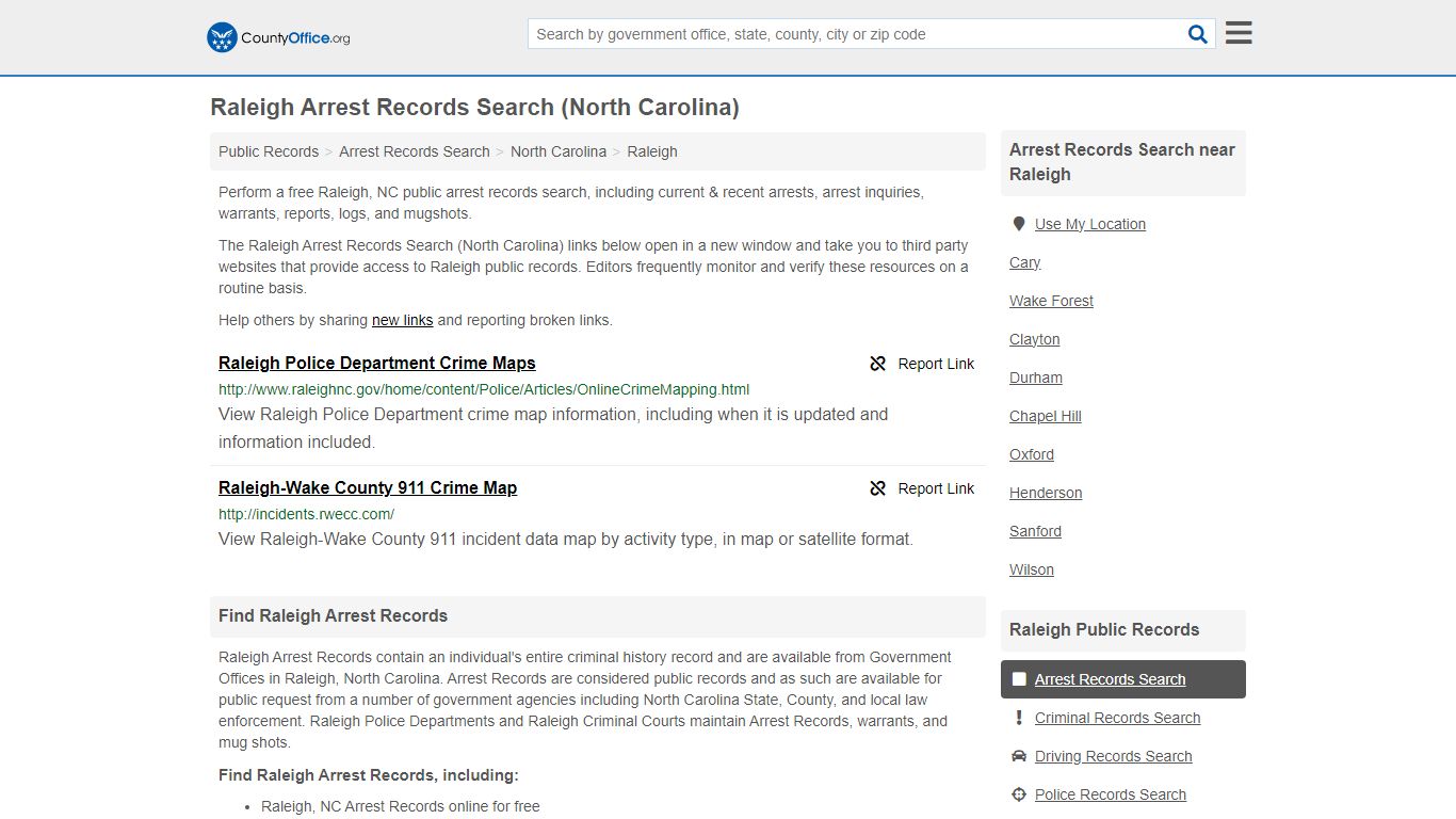 Arrest Records Search - Raleigh, NC (Arrests & Mugshots) - County Office